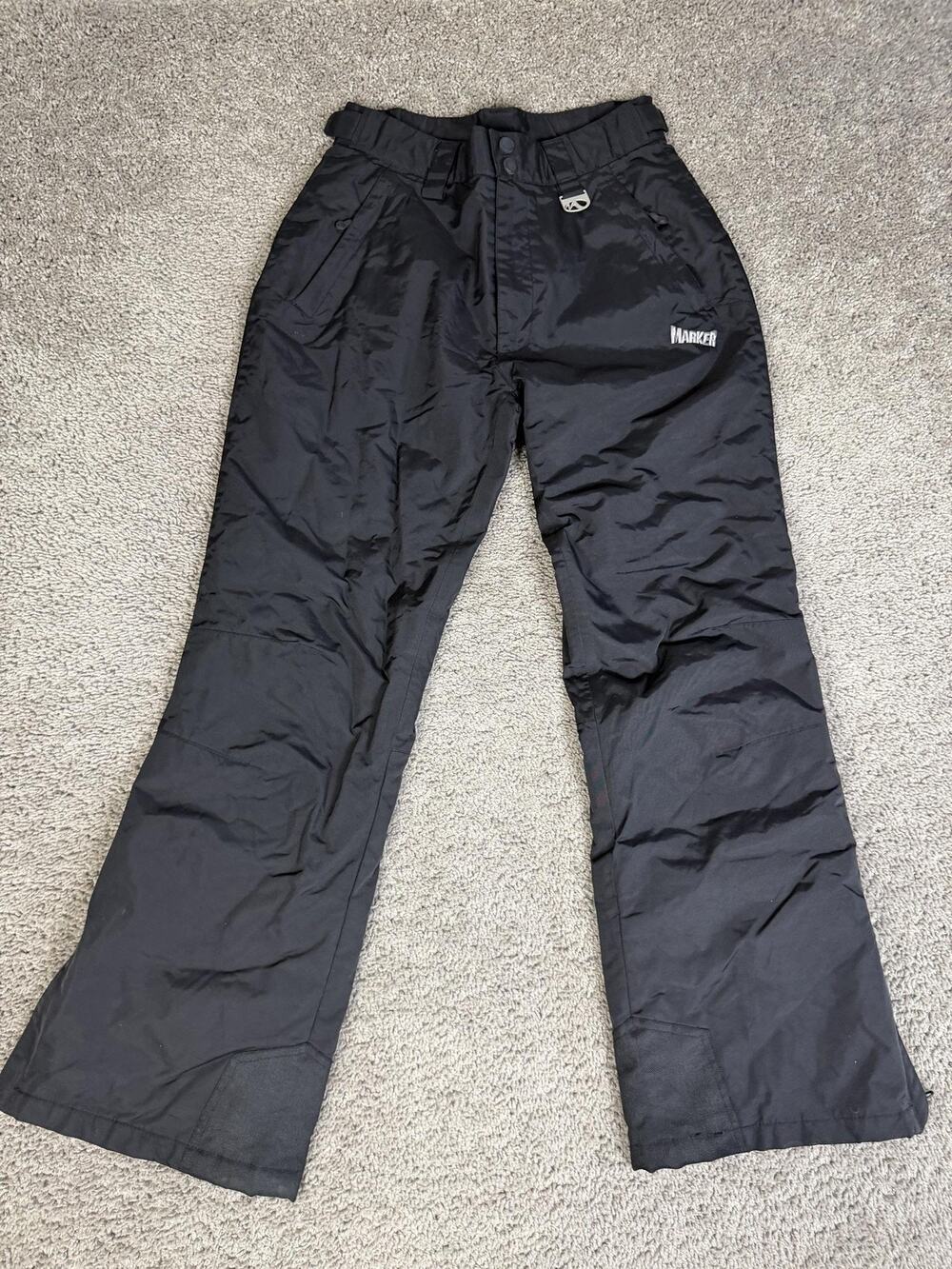 MARKER UT-19 Snow Pants Womens XS Black Bootcut Elastic Adjustable Pockets Zip